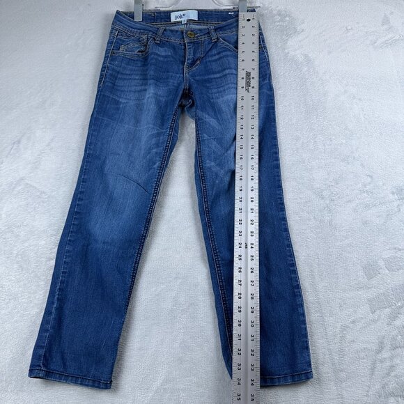 Jolt Straight Leg Jeans Womens Size 5 Embroidered Pockets Low Rise Blue - Picture 11 of 12
